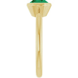 10K Gold Oval Lab-Grown Emerald Bezel-Set Solitaire Ring - Yellow Gold - view 4