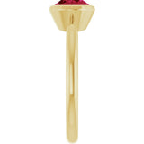 10K Gold Oval Lab-Grown Ruby Bezel-Set Solitaire Ring - Yellow Gold - view 4