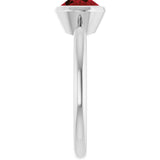10K Gold Oval Natural Mozambique Garnet Bezel-Set Solitaire Ring - White Gold - view 4