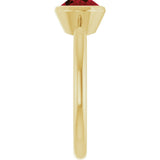 10K Gold Oval Natural Mozambique Garnet Bezel-Set Solitaire Ring - Yellow Gold - view 4