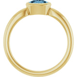 10K Gold Oval Natural Sky Blue Topaz Bezel-Set Solitaire Ring - Yellow Gold - view 2