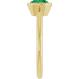 10K Gold Oval Lab-Grown Emerald Bezel-Set Solitaire Ring - Yellow Gold - view 4