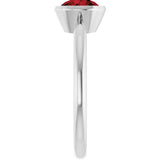10K Gold Oval Natural Mozambique Garnet Bezel-Set Solitaire Ring - White Gold - view 4