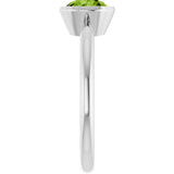 14K Gold Oval Natural Peridot Bezel-Set Solitaire Ring - White Gold - view 4
