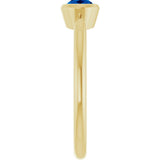 10K Gold Oval Lab-Grown Blue Sapphire Bezel-Set Solitaire Ring - Yellow Gold - view 4