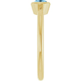 10K Gold Oval Natural Sky Blue Topaz Bezel-Set Solitaire Ring - Yellow Gold - view 4