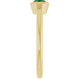10K Gold Oval Lab-Grown Emerald Bezel-Set Solitaire Ring - Yellow Gold - view 4