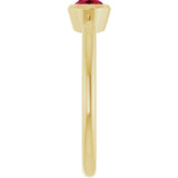 10K Gold Oval Lab-Grown Ruby Bezel-Set Solitaire Ring - Yellow Gold - view 4