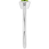 10K Gold Oval Natural Peridot Bezel-Set Solitaire Ring - White Gold - view 4
