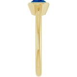 10K Gold Oval Lab-Grown Blue Sapphire Bezel-Set Solitaire Ring - Yellow Gold - view 4