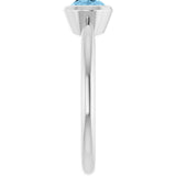 10K Gold Oval Natural Sky Blue Topaz Bezel-Set Solitaire Ring - White Gold - view 4