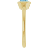10K Gold Oval Natural Sky Blue Topaz Bezel-Set Solitaire Ring - Yellow Gold - view 4