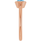 14K Gold Oval Natural Sky Blue Topaz Bezel-Set Solitaire Ring - Rose Gold - view 4