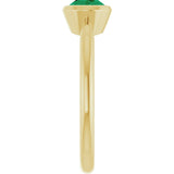 10K Gold Oval Lab-Grown Emerald Bezel-Set Solitaire Ring - Yellow Gold - view 4