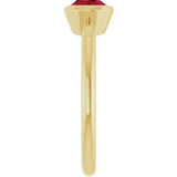 10K Gold Oval Lab-Grown Ruby Bezel-Set Solitaire Ring - Yellow Gold - view 4