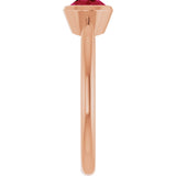 14K Gold Oval Lab-Grown Ruby Bezel-Set Solitaire Ring - Rose Gold - view 4
