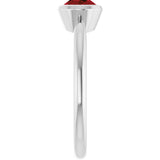 10K Gold Oval Natural Mozambique Garnet Bezel-Set Solitaire Ring - White Gold - view 4