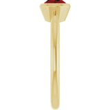 10K Gold Oval Natural Mozambique Garnet Bezel-Set Solitaire Ring - Yellow Gold - view 4