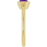 10K Gold Oval Natural Amethyst Bezel-Set Solitaire Ring - Yellow Gold - view 4
