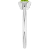 10K Gold Oval Natural Peridot Bezel-Set Solitaire Ring - White Gold - view 4