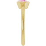 14K Gold Oval Lab-Grown Pink Sapphire Bezel-Set Solitaire Ring - Yellow Gold - view 4