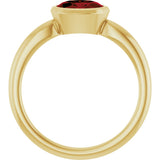 10K Gold Oval Natural Mozambique Garnet Bezel-Set Solitaire Ring - Yellow Gold - view 2