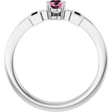 Platinum Oval Natural Pink Tourmaline Youth Cross Ring - view 2