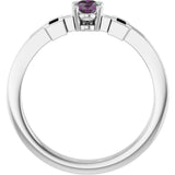 Platinum Oval Lab-Grown Alexandrite Youth Cross Ring - view 2