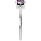 Platinum Oval Lab-Grown Alexandrite Youth Cross Ring - view 4