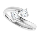 14K Gold Round Natural Diamond Two-Stone Ring – 4.1mm Stones - view 10