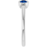 14K Gold Round Lab-Grown Blue Sapphire Bezel-Set Two-Stone Ring - White Gold - view 4