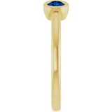 14K Gold Round Natural Blue Sapphire Bezel-Set Two-Stone Ring - Yellow Gold - view 4