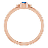 14K Gold Round Lab-Grown Blue Sapphire Stackable Bezel-Set Ring - Rose Gold - view 7