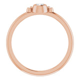 14K Gold Round Natural Diamond Stackable Bezel-Set Ring – 3mm Stones - Rose Gold - view 7