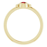 14K Gold Round Natural Mozambique Garnet Stackable Bezel-Set Ring - Yellow Gold - view 7