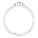 Platinum Round Natural Alexandrite Stackable Bezel-Set Ring - view 7