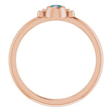 14K Gold Round Natural Alexandrite Stackable Bezel-Set Ring - Rose Gold - view 7