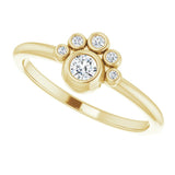 14K Gold Round Natural White Sapphire Stackable Bezel-Set Ring - Yellow Gold - view 10