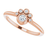 14K Gold Round Natural Diamond Stackable Bezel-Set Ring – 3mm Stones - Rose Gold - view 10