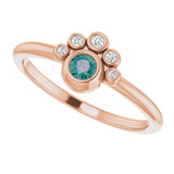 14K Gold Round Lab-Grown Alexandrite Stackable Bezel-Set Ring - Rose Gold - view 10