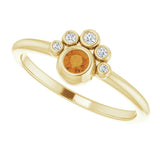 14K Gold Round Natural Citrine Stackable Bezel-Set Ring - Yellow Gold - view 10