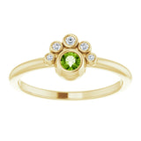 14K Gold Round Natural Peridot Stackable Bezel-Set Ring - Yellow Gold - view 8
