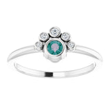14K Gold Round Natural Alexandrite Stackable Bezel-Set Ring - White Gold - view 8