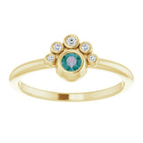 14K Gold Round Lab-Grown Alexandrite Stackable Bezel-Set Ring - Yellow Gold - view 8