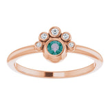 14K Gold Round Natural Alexandrite Stackable Bezel-Set Ring - Rose Gold - view 8