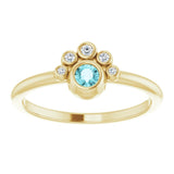 14K Gold Round Natural Blue Zircon Stackable Bezel-Set Ring - Yellow Gold - view 8