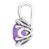 Platinum Round Natural Amethyst & Natural Diamond Halo-Style Pendant – 0.04 CTW - view 3