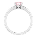 14K Gold Oval Natural Pink Morganite Split-Shank Ring - White Gold - view 2