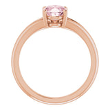 14K Gold Oval Natural Pink Morganite Split-Shank Ring - Rose Gold - view 2