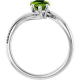 14K Gold Pear Natural Peridot Solitaire Ring – 9x6mm - White Gold - view 2